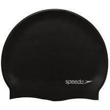 SPEEDO Unisex Siyah Plain Flat Silikon Yüzücü Bonesi 8-709910001