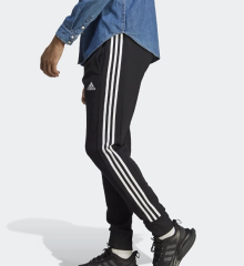 adidas 3 Stripes French Terry Tapered Cuff Erkek Siyah Jogger Eşofman Altı HA4337