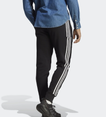 adidas 3 Stripes French Terry Tapered Cuff Erkek Siyah Jogger Eşofman Altı HA4337