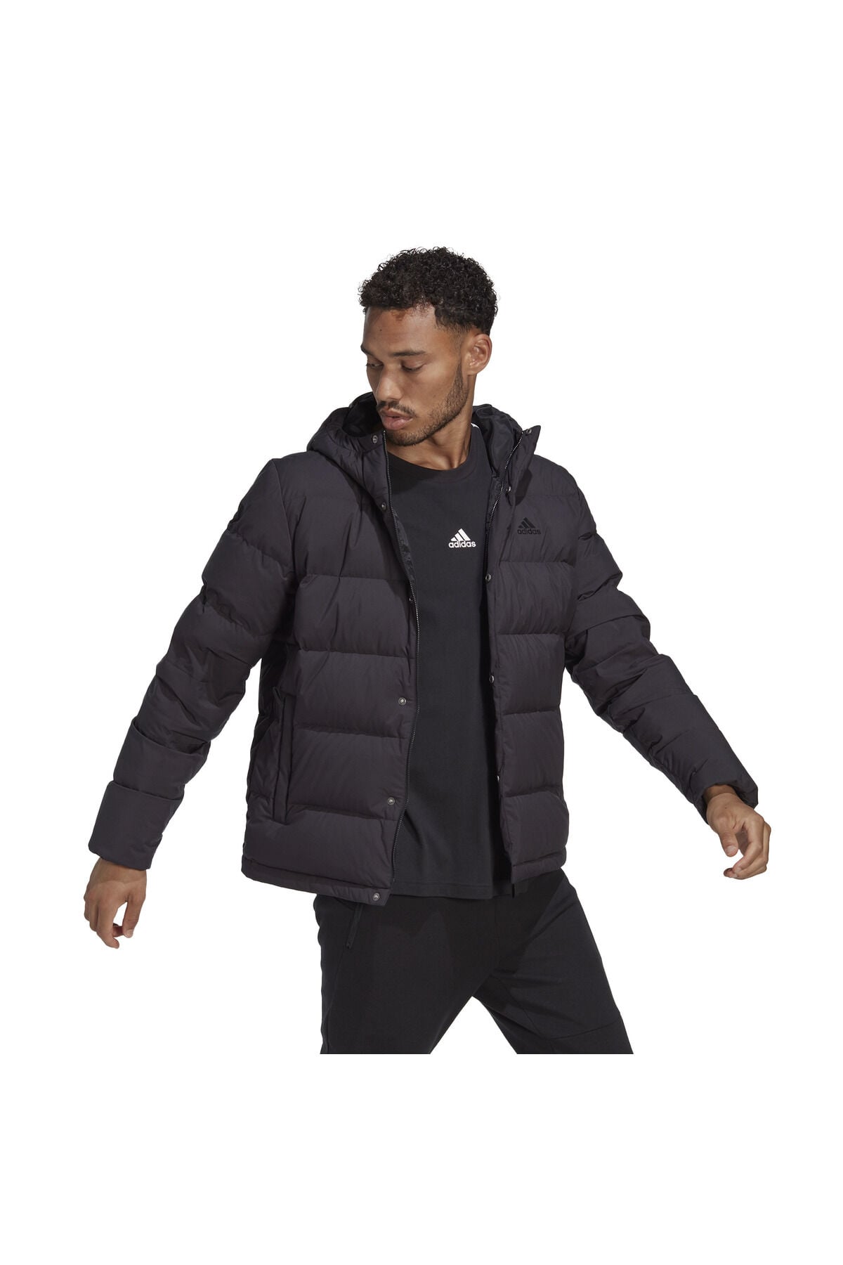 adidas Erkek Helionic Hooded Down Mont Siyah Mont HN5640