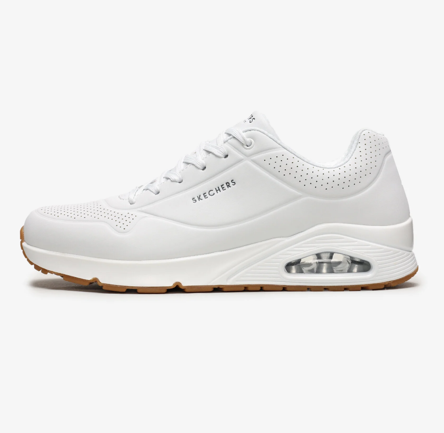 Skechers Uno - Stand On Air Erkek Beyaz Sneakers 52458 WHT