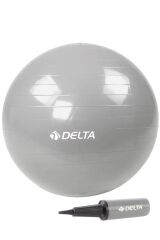 Delta 65 cm Silver Deluxe Pilates Topu Ve Çift Yönlü Pompa Seti-GÜMÜŞ