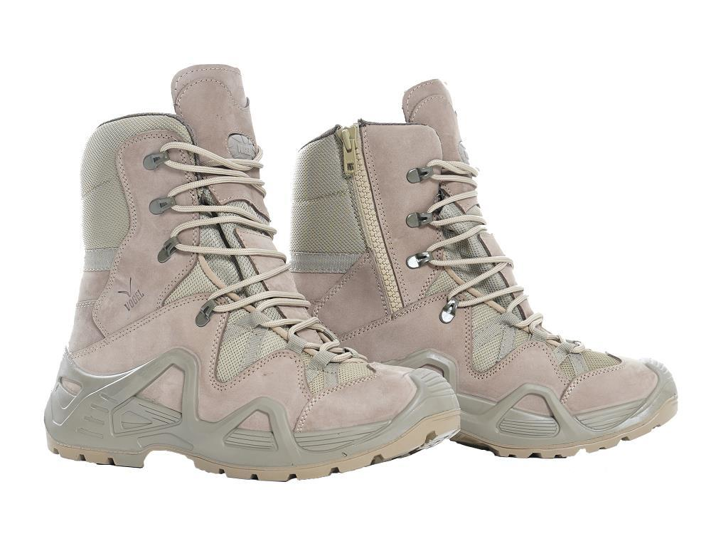 M1491 Vogel Tactical Fermuarlı Nubuk Deri Kahverengi (Kum) Askeri Bot