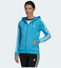 adidas ESSENTİALS SİNGLE JERSEY 3-STRİPES FULL-ZİP KAPÜŞONLU ÜST HL2057