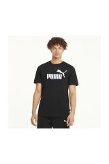 Puma Ess Logo Tee Erkek T-shirt Black 586666-01