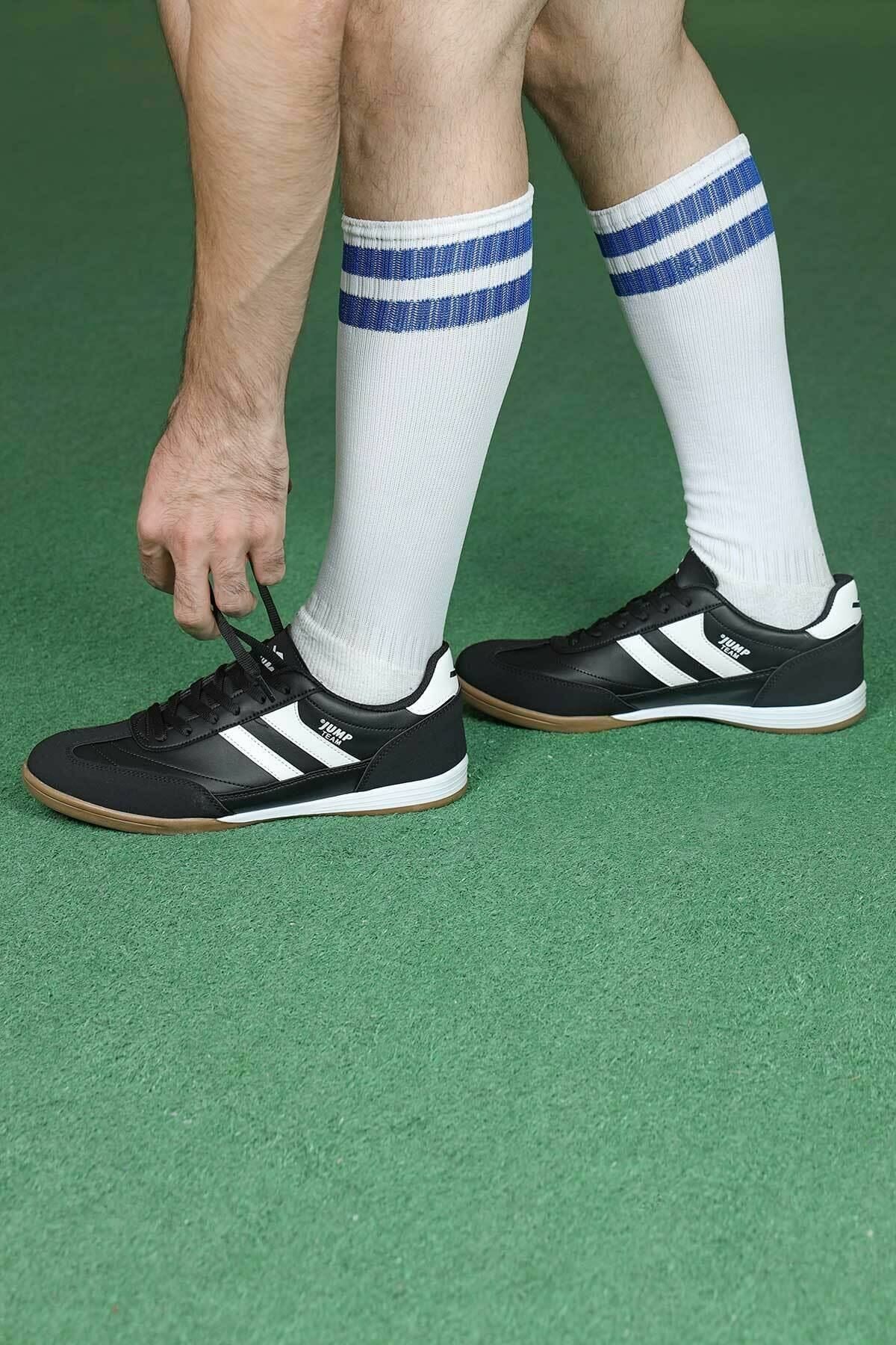 Jump Erkek Salon Futbolu Ayakkabısı Siyah-beyaz 18089