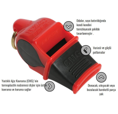 Fox 40  Sonik Blast CMG Düdük + Düdük İpi Beyaz Kırmızı 9203-3008