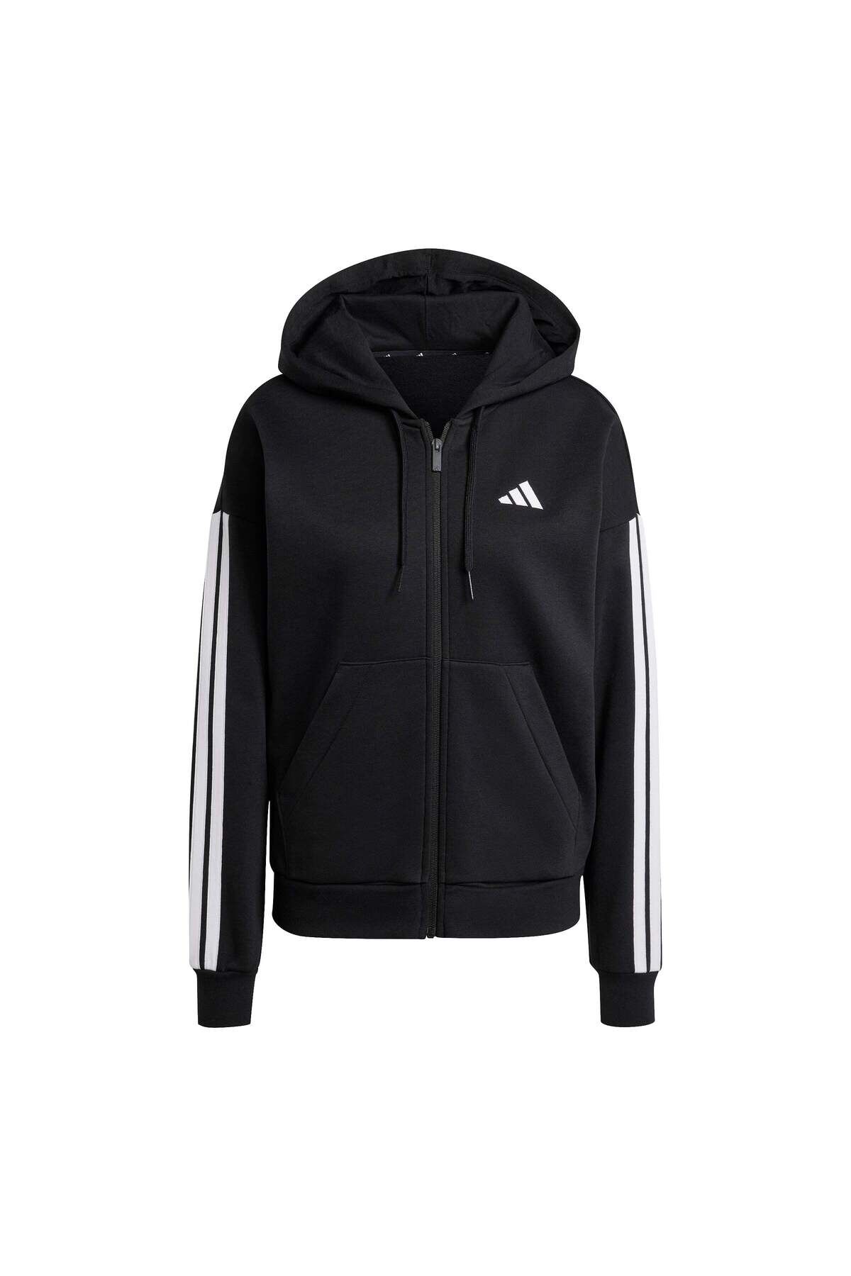 adidas Essentials 3-Stripes Full-Zip Polar Kapüşonlu Üst JE1283