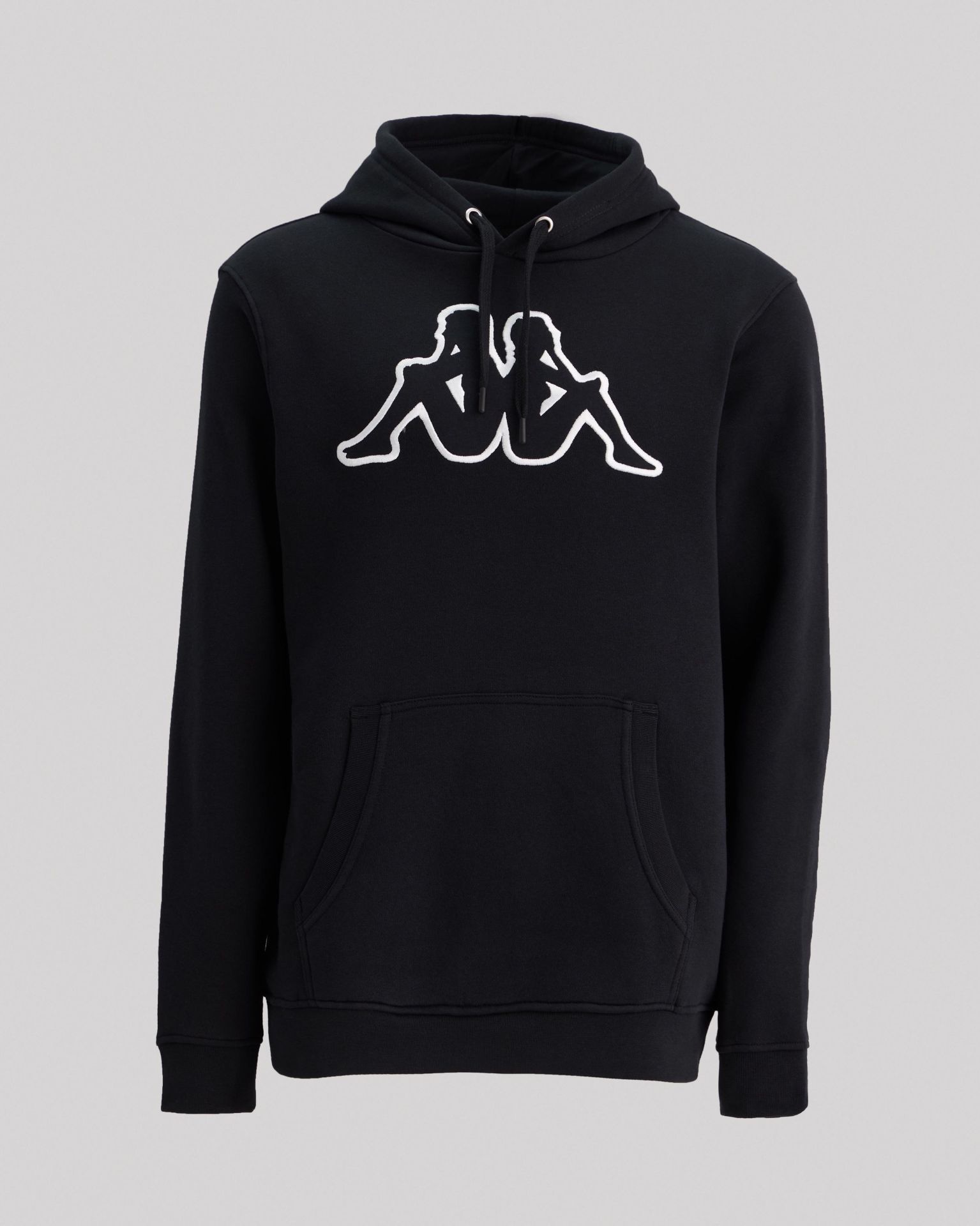 Kappa Logo Airiti Erkek Siyah-Siyah-Beyaz Regular Fit Sweatshirt 381F7CW