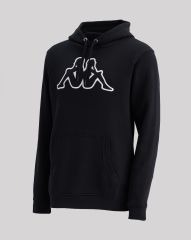 Kappa Logo Airiti Erkek Siyah-Siyah-Beyaz Regular Fit Sweatshirt 381F7CW