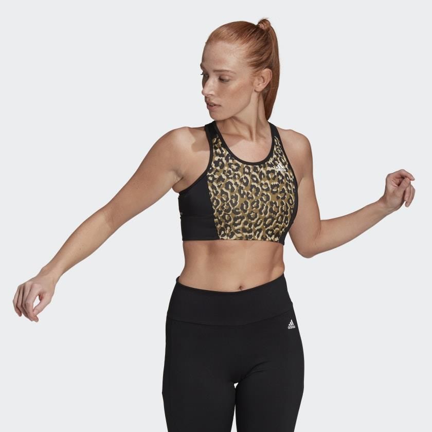 adidas AEROREADY DESİGNED 2 MOVE LEOPARD PRİNT BÜSTİYER GL3807