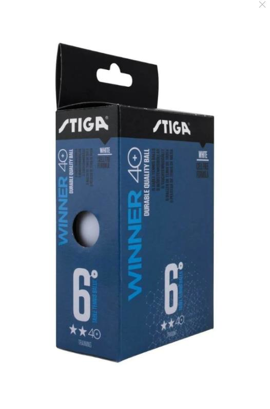 Stiga Winner 40+ 2 Yıldız Antrenman 6'lı Masa Tenisi Topu Pinpon Beyaz Winner1