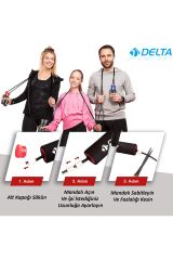 Delta Deluxe Sünger Tutamaçlı Rulmanlı Ayarlanabilir Atlama İpi Siyah-Mavi