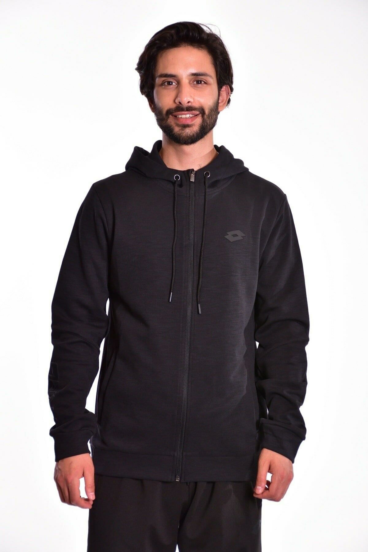 Lotto Sweatshirt Erkek Siyah-trng Iı Sweat Fz Hd Ft-rR9300