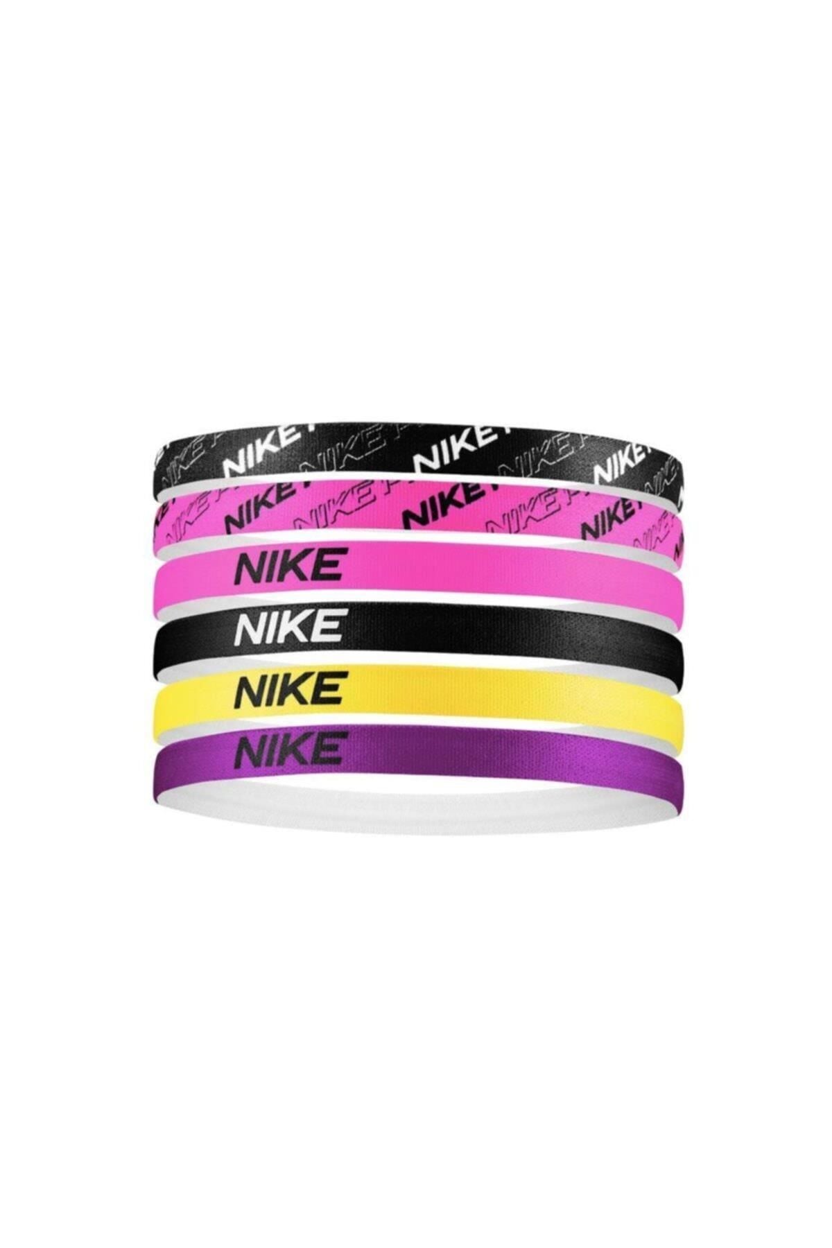 Nike N.000.2545.069.OS PRINTED HEADBANDS 6PK BLACK SAÇ İPİ BANDI