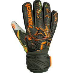 Reusch Attrakt Grip Parmak Desteği Kemikli kaleci eldiveni yeşil 5370010-5556